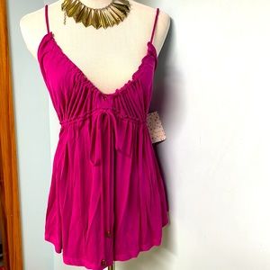 Free people sun drop hot magenta tank